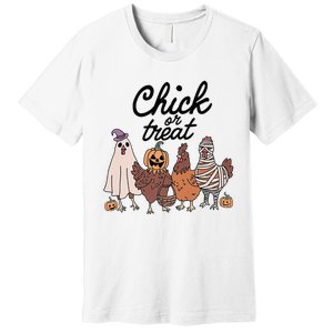 Funny Chicken Halloween Pumpkin Chick Or Treat Chicken Lovers Premium T-Shirt