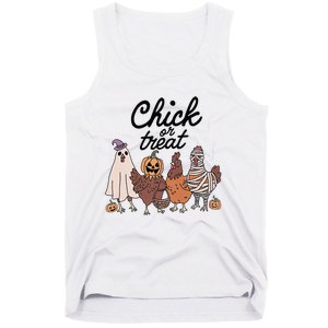 Funny Chicken Halloween Pumpkin Chick Or Treat Chicken Lovers Tank Top