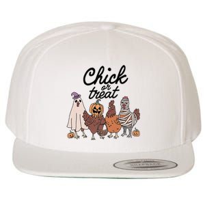 Funny Chicken Halloween Pumpkin Chick Or Treat Chicken Lovers Wool Snapback Cap