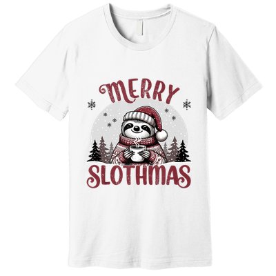 Funny Christmas Holiday Sloth Fans Merry Slothmas Women Tank Top Premium T-Shirt