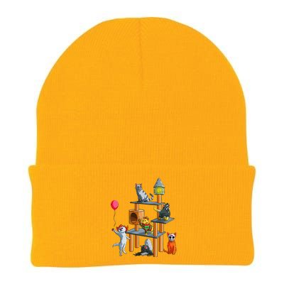 Funny Cat Horror Movies Cute Halloween For Cat Kitty Lovers Knit Cap Winter Beanie