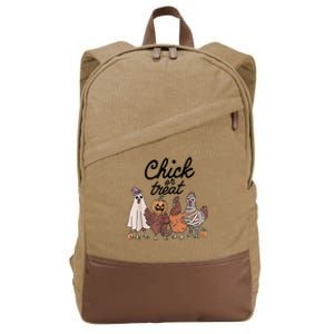 Funny Chicken Halloween Pumpkin Chick Or Treat Chicken Lover Cotton Canvas Backpack