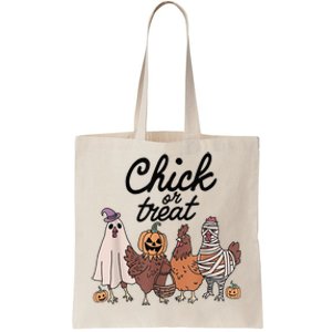 Funny Chicken Halloween Pumpkin Chick Or Treat Chicken Lover Tote Bag