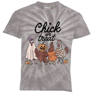 Funny Chicken Halloween Pumpkin Chick Or Treat Chicken Lover Kids Tie-Dye T-Shirt