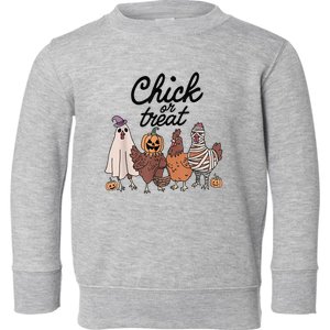 Funny Chicken Halloween Pumpkin Chick Or Treat Chicken Lover Toddler Sweatshirt