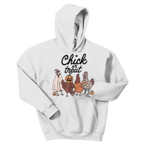 Funny Chicken Halloween Pumpkin Chick Or Treat Chicken Lover Kids Hoodie