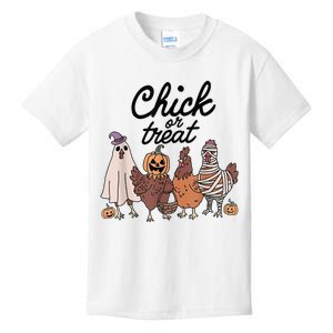 Funny Chicken Halloween Pumpkin Chick Or Treat Chicken Lover Kids T-Shirt