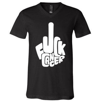 Fuck Cancer Handsign V-Neck T-Shirt