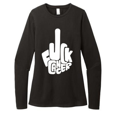 Fuck Cancer Handsign Womens CVC Long Sleeve Shirt