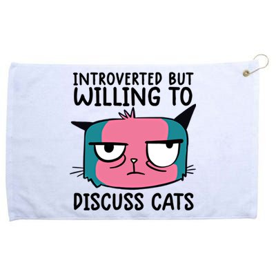 Funny Cat Happy Introverted But Willing To Discuss Cats Gift Grommeted Golf Towel