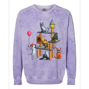 Funny Cat Horror Movies Cute Halloween For Cat Kitty Lovers Gift Colorblast Crewneck Sweatshirt