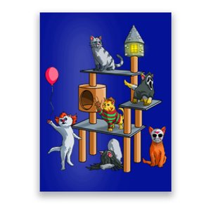 Funny Cat Horror Movies Cute Halloween For Cat Kitty Lovers Gift Poster