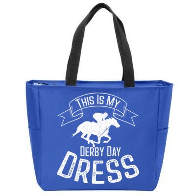 Funny Classic Horse Kentucky This Is My Derby Day Dress Gift Zip Tote Bag