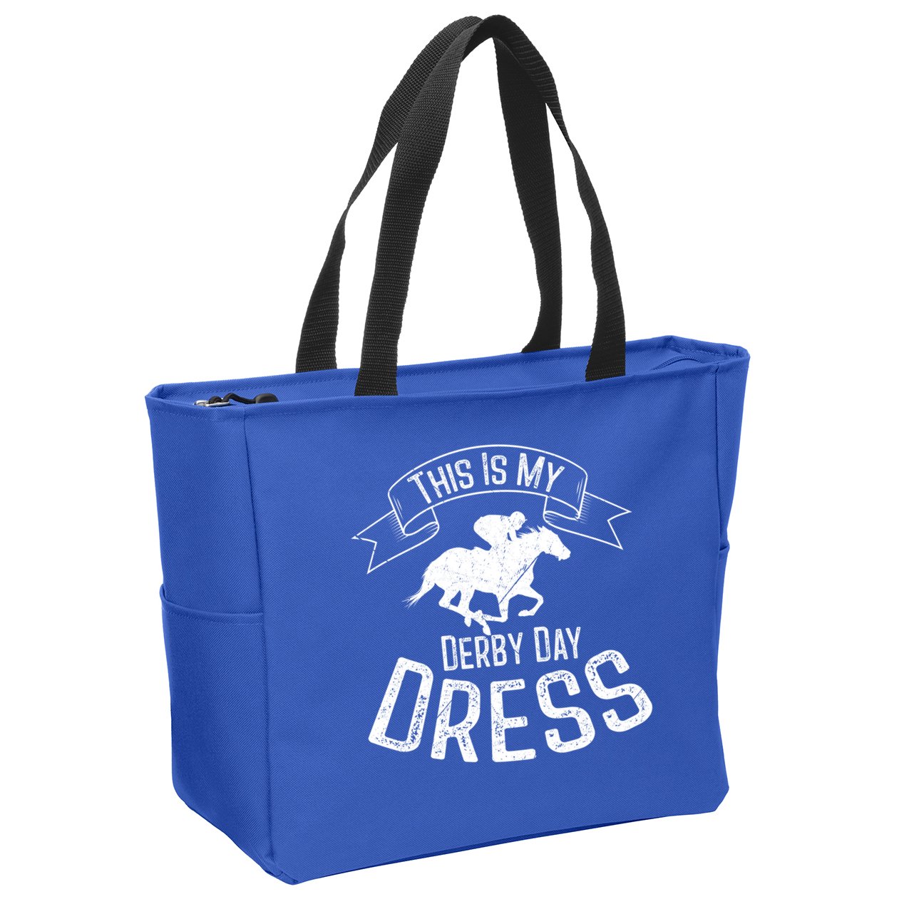 Funny Classic Horse Kentucky This Is My Derby Day Dress Gift Zip Tote Bag