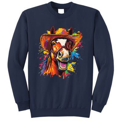 Funny Cowboy Horse Illustration Laugh Sweatshirt