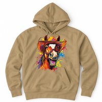 Funny Cowboy Horse Illustration Laugh Hoodie