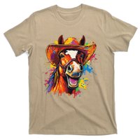 Funny Cowboy Horse Illustration Laugh T-Shirt