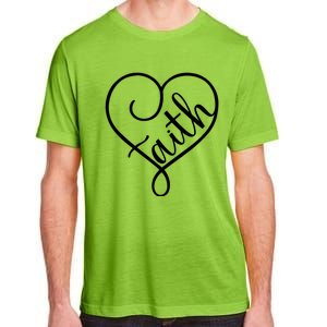 Faith Cursive Heart Christians Jesus Loves Adult ChromaSoft Performance T-Shirt