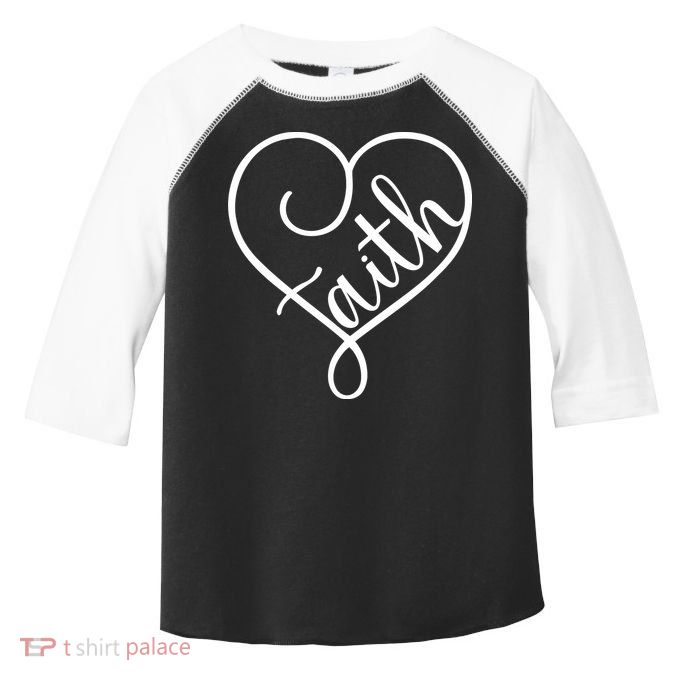 Faith Cursive Heart Christians Jesus Loves Toddler Fine Jersey T-Shirt