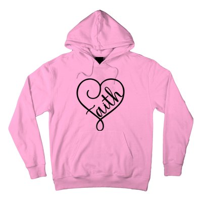 Faith Cursive Heart Christians Jesus Loves Hoodie