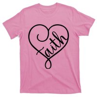 Faith Cursive Heart Christians Jesus Loves T-Shirt