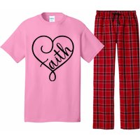 Faith Cursive Heart Christians Jesus Loves Pajama Set