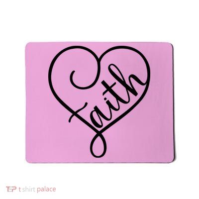 Faith Cursive Heart Christians Jesus Loves Mousepad
