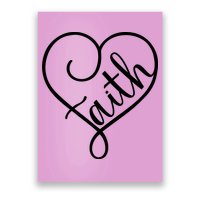 Faith Cursive Heart Christians Jesus Loves Poster