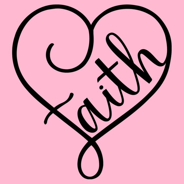 Faith Cursive Heart Christians Jesus Loves Poster