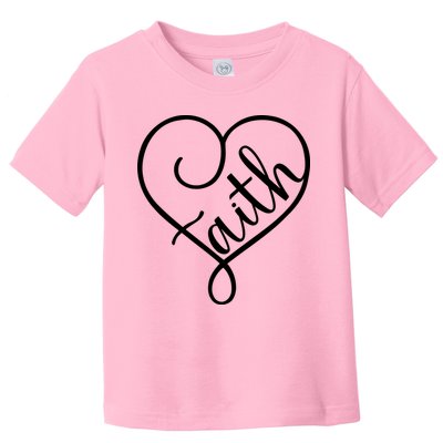 Faith Cursive Heart Christians Jesus Loves Toddler T-Shirt