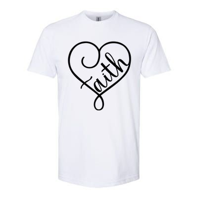 Faith Cursive Heart Christians Jesus Loves Softstyle® CVC T-Shirt