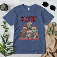 Funny Christmas Horror Characters Ugly Christmas Sweater Premium T-Shirt