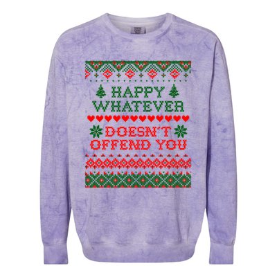 Funny Christmas Happy Whatever Colorblast Crewneck Sweatshirt