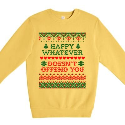 Funny Christmas Happy Whatever Premium Crewneck Sweatshirt