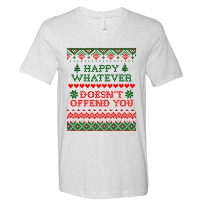 Funny Christmas Happy Whatever V-Neck T-Shirt