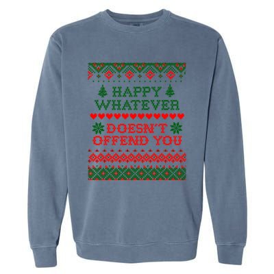 Funny Christmas Happy Whatever Garment-Dyed Sweatshirt