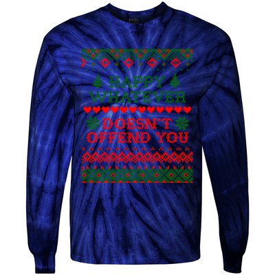 Funny Christmas Happy Whatever Tie-Dye Long Sleeve Shirt