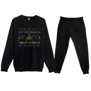 Funny Cotton Headed Ninny Muggins Elf Christmas Premium Crewneck Sweatsuit Set