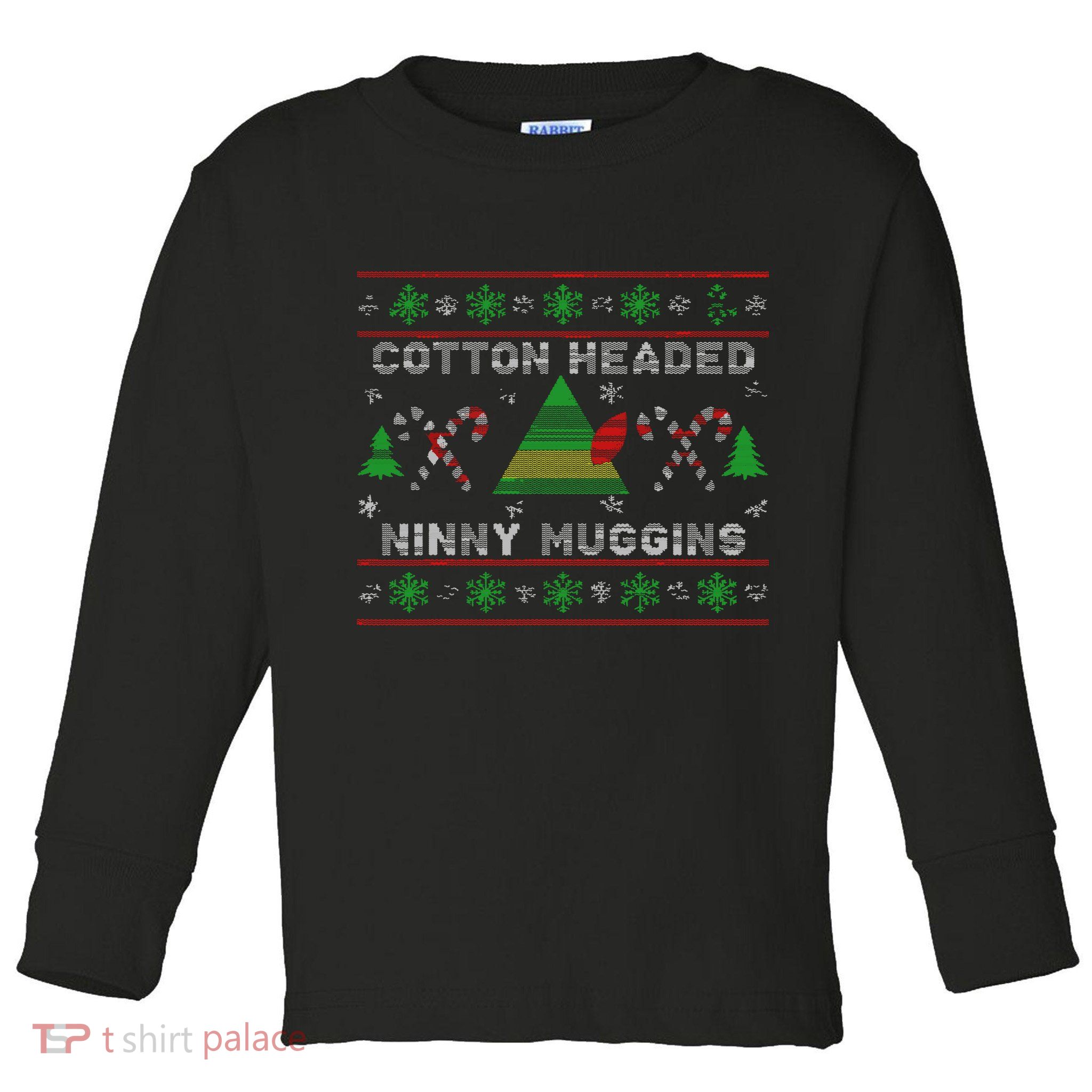 Funny Cotton Headed Ninny Muggins Elf Christmas Toddler Long Sleeve Shirt
