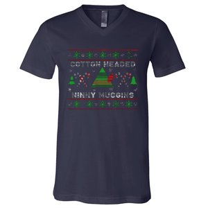 Funny Cotton Headed Ninny Muggins Elf Christmas V-Neck T-Shirt