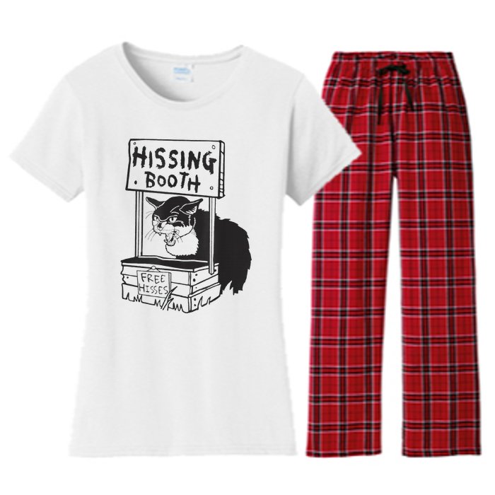 funny Cat Hissing Booth Free Hisses Women's Flannel Pajama Set