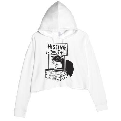 funny Cat Hissing Booth Free Hisses Crop Fleece Hoodie