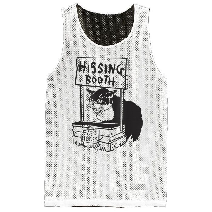 funny Cat Hissing Booth Free Hisses Mesh Reversible Basketball Jersey Tank