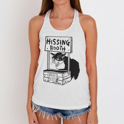 funny Cat Hissing Booth Free Hisses Women's Knotted Racerback Tank