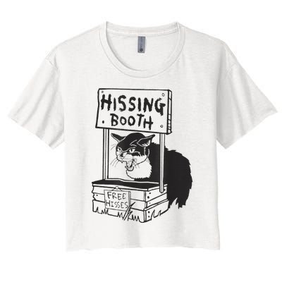 funny Cat Hissing Booth Free Hisses Women's Crop Top Tee