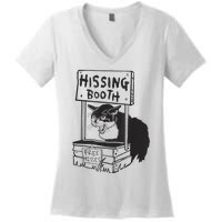 funny Cat Hissing Booth Free Hisses Women's V-Neck T-Shirt