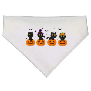 Funny Cats Halloween Retro Style Pumpkin USA-Made Doggie Bandana