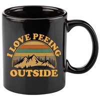 funny Camping Hiking I Love Peeing Outside 11oz C Handle Ceramic Mug