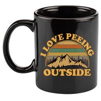 funny Camping Hiking I Love Peeing Outside 11oz C Handle Ceramic Mug
