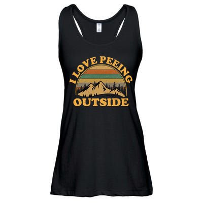 funny Camping Hiking I Love Peeing Outside Ladies Essential Flowy Tank